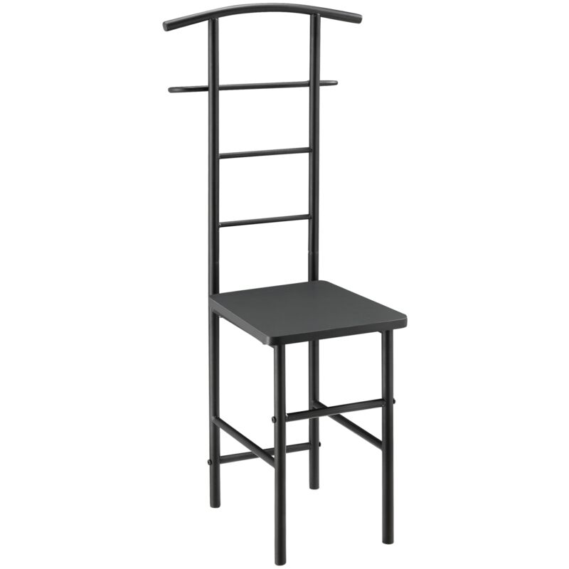 foto del prodotto servomuto solido porta biancheria da notte in mdf metallo 107 cm nero grigio 030006285