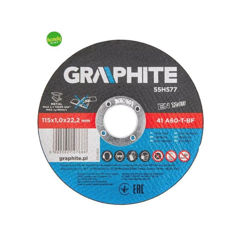 foto del prodotto set 10 dischi taglio topex graphite 115x1x22 mm