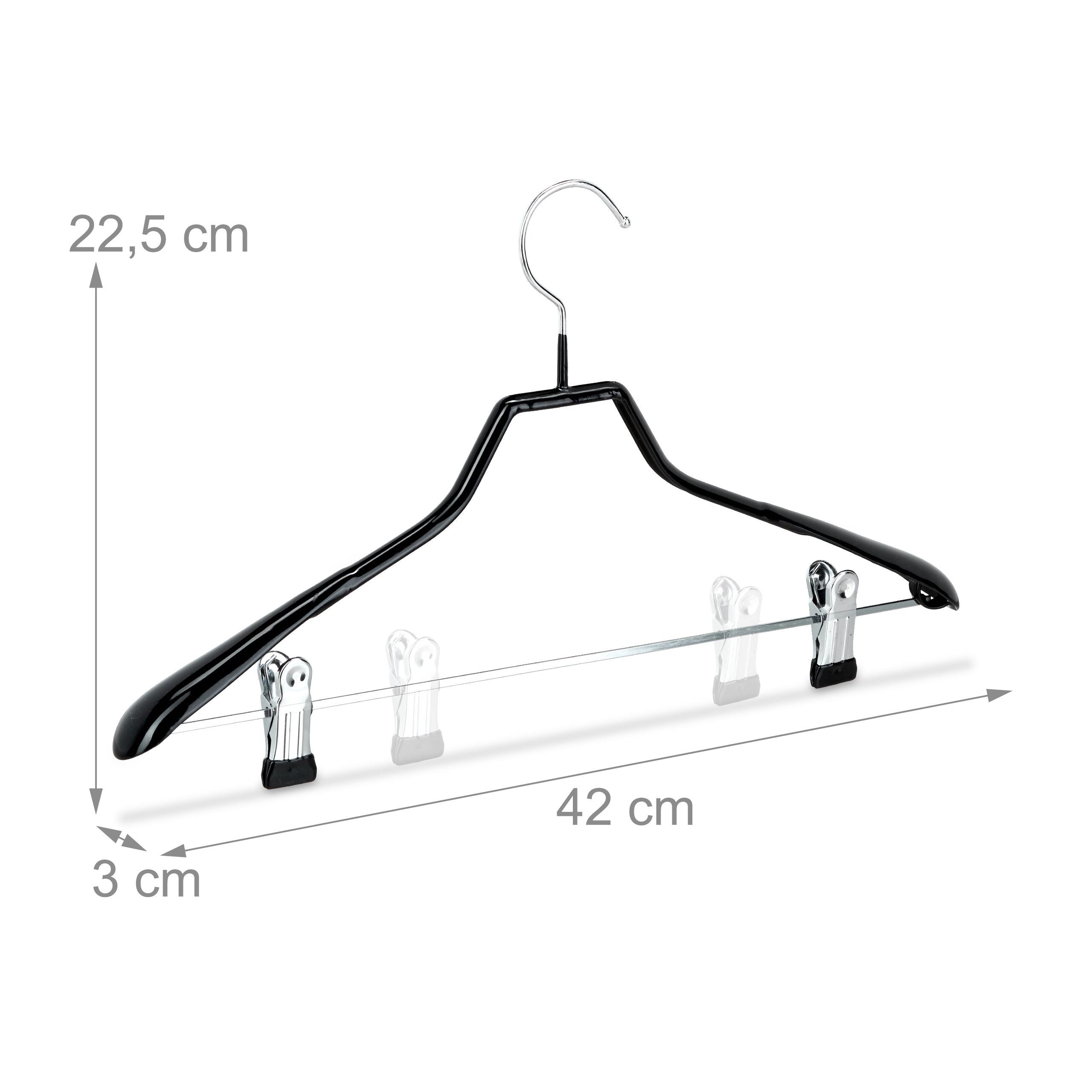 foto del prodotto set 10 grucce antiscivolo nere per abiti 13 0000745