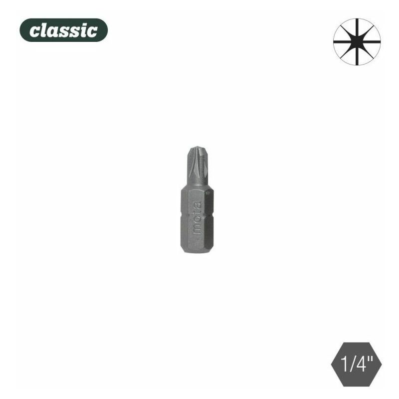 foto del prodotto set 10 inserti pozidriv pz 1x25mm 1 4 acciaio bpz125 mota