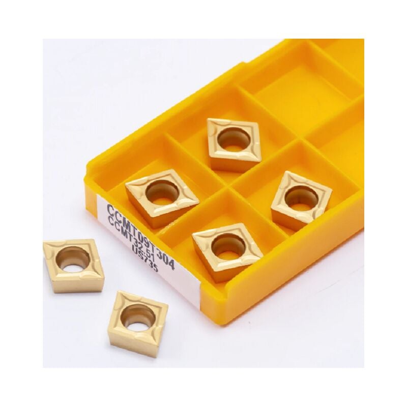 foto del prodotto set 10 inserti utensili tornio ccmt09t304 us735 mitsubishi placchette
