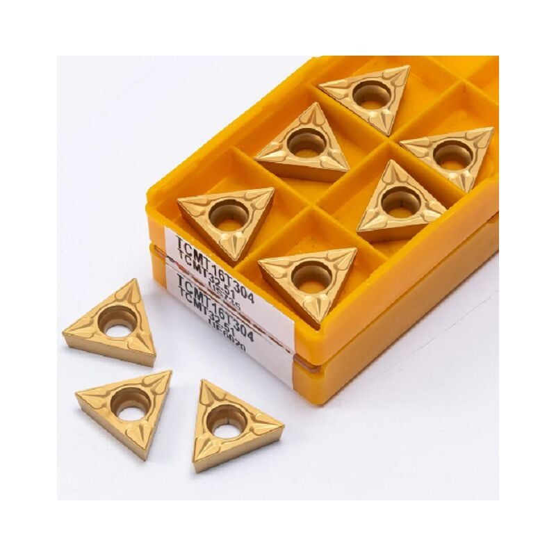 foto del prodotto set 10 inserti utensili tornio tcmt16t304 us735 mitsubishi placchette inserto