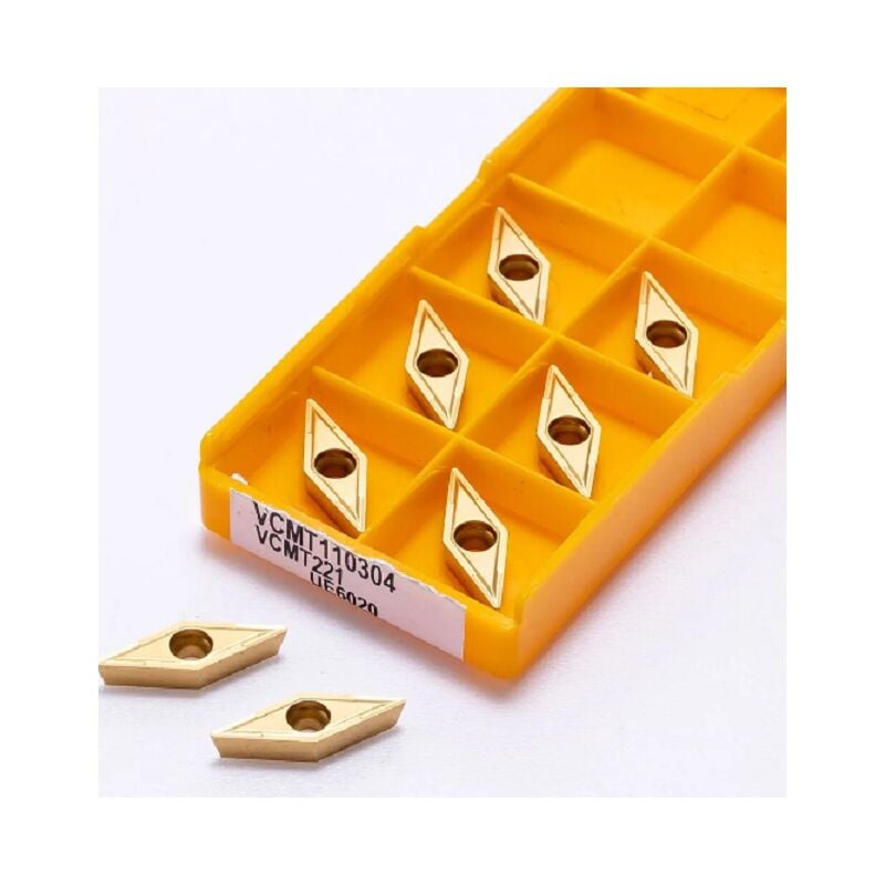 foto del prodotto set 10 inserti utensili tornio vcmt110304 us735 - mitsubishi - placchette