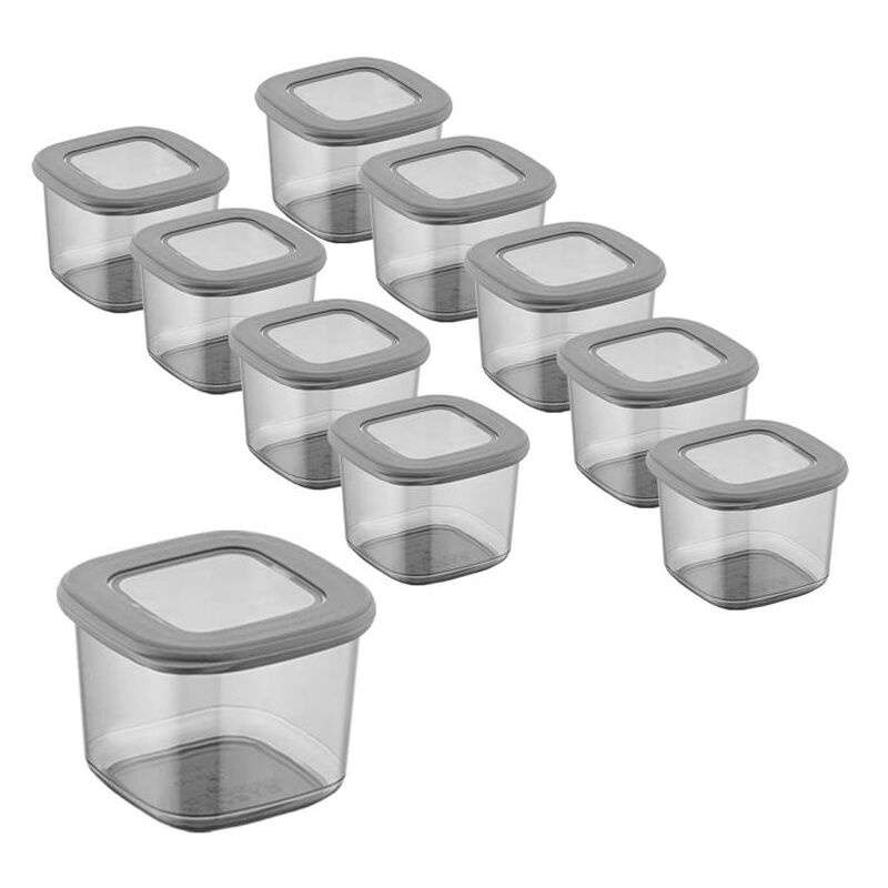foto del prodotto set 10 pz blacky barattolo quadrato 10x10x8 h chiusura ermetica maury s