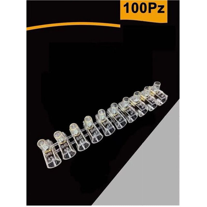 foto del prodotto set 100pz morsetto a cappuccio unipolare trasparente per cavi sezione 6 mm ms-60 - - trade shop traesio