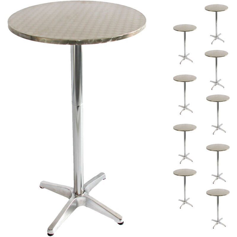 foto del prodotto set 10x tavoli tavolini bistro bar m28 alluminio 60x60x70 110cm da interni
