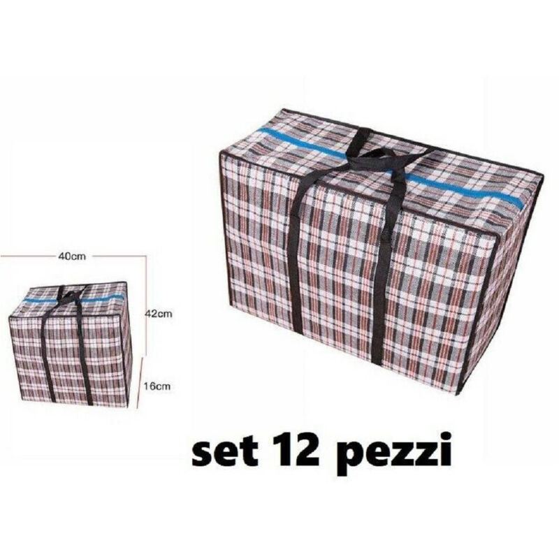 foto del prodotto set 12 pezzi buste borse per la spesa shopping bag shopper 40 x 42 x 16 cm - - trade shop traesio
