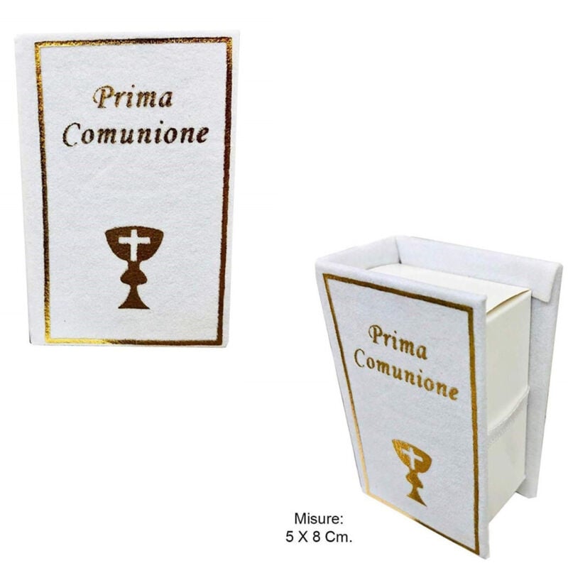 foto del prodotto set 12 pezzi scatolina libro bomboniera 5.5x8cm comunione bomboniere confetti trade shop traesio