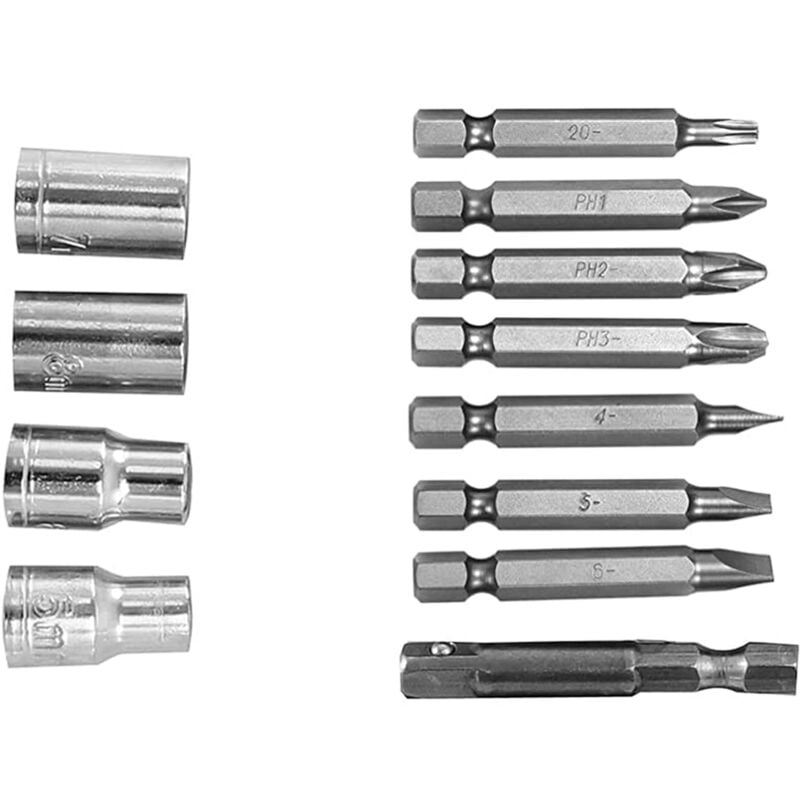 foto del prodotto set 12 punte per avvitatore inserti punta fissa torx croce esagonale sdy 94221