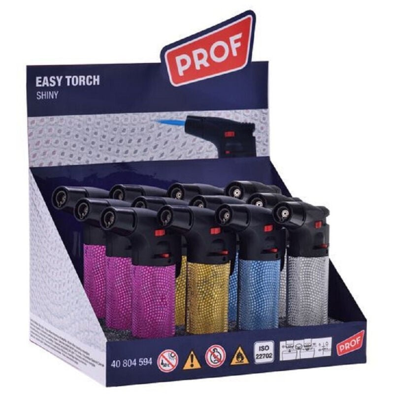 foto del prodotto set 12 pz accendini accendi gas easy torch shiny lucidi chic fiamma blu 40804594 - - trade shop traesio