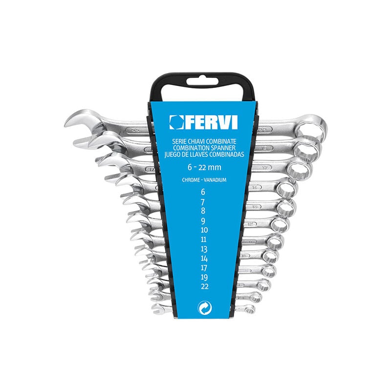 foto del prodotto set 12 pz chiavi combinate metriche fisse e stella 6 22 mm fervi 0073