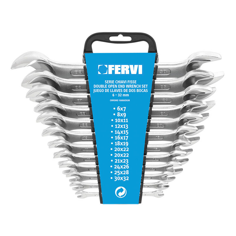 foto del prodotto set 12 pz chiavi metriche fisse fervi 0222