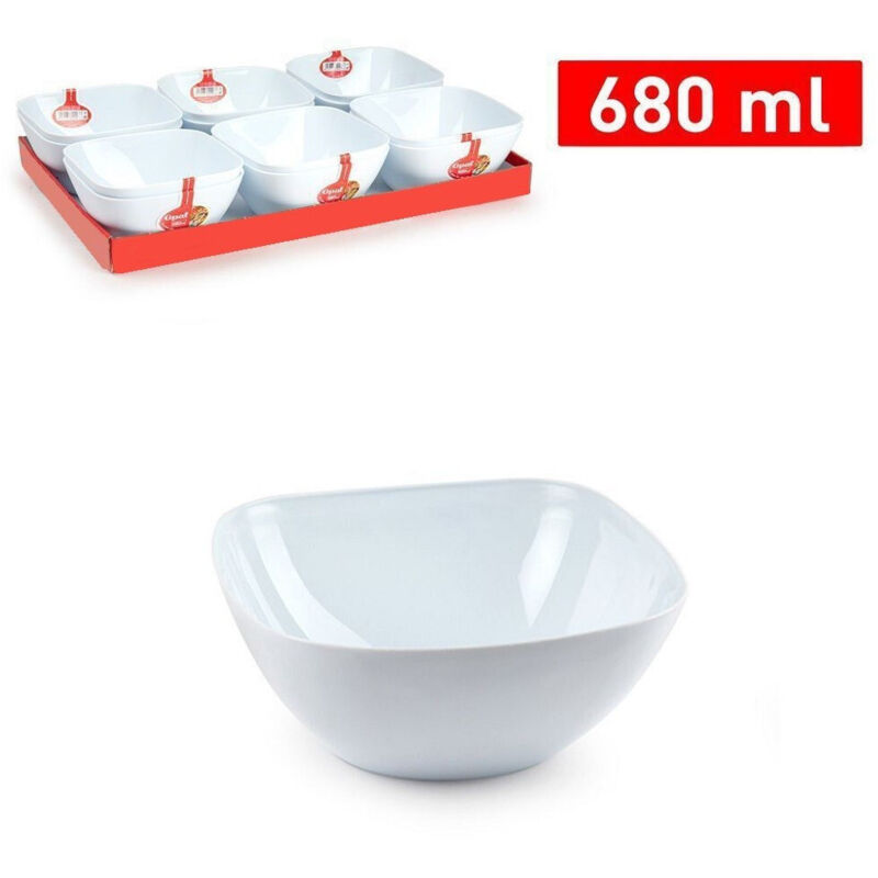 foto del prodotto set 12 pz ciotola quadrata opale bianca da 680 ml servizio piatti tavola 1221901 trade shop traesio