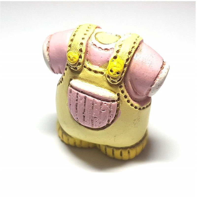 foto del prodotto set 12pz bomboniera vestitino rosa 3d bambina ceramica appoggio battesimo nascita trade shop traesio