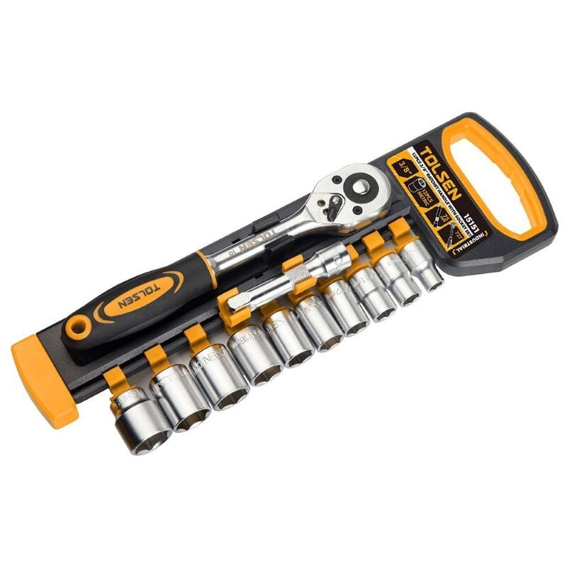 foto del prodotto set 12pz cricchetto reversibile con bussole da 3 8 tolsen