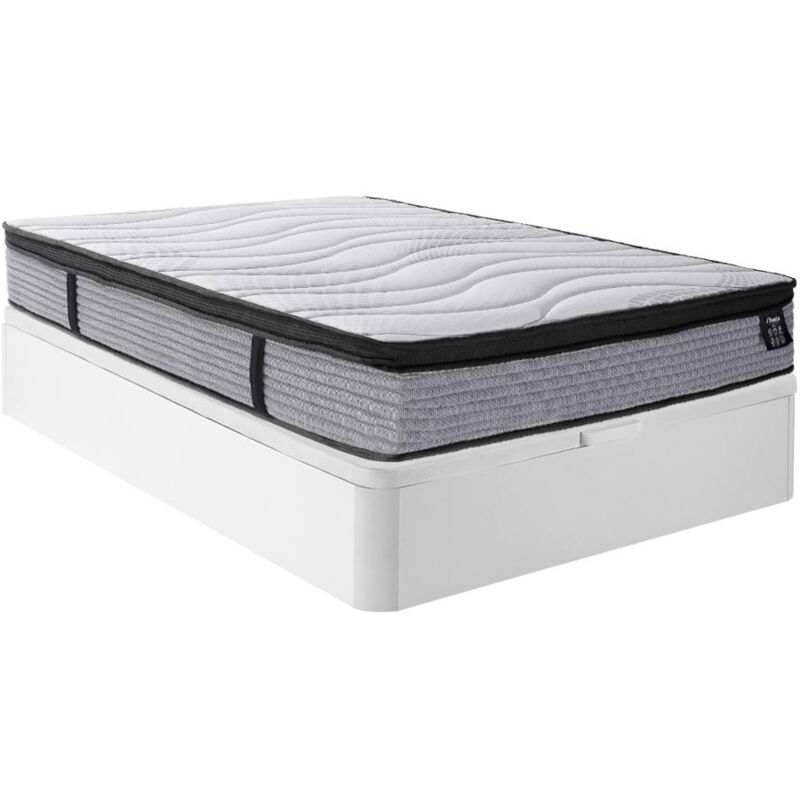 foto del prodotto set 140x190 rete contenitore bianco materasso molle insacchettate e topper integrato sp.25 anyla di ysm e
