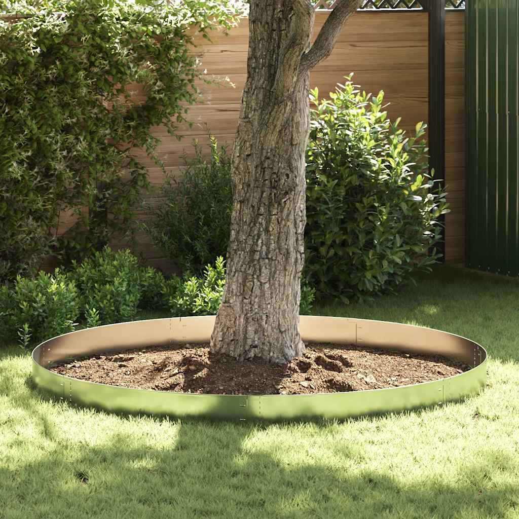 foto del prodotto set 15 pz bordo prato flessibile in acciaio galvanizzato 100 x 14 cm