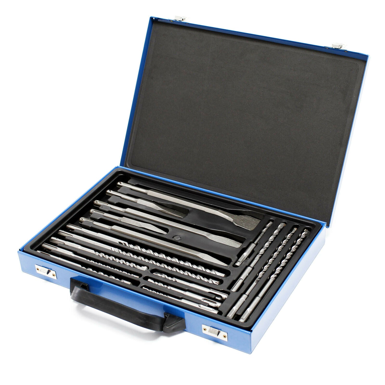 foto del prodotto set 17 punte e scalpelli sds con scalpello perforatore per scatole attrezzi officina fai da te 16 0002278