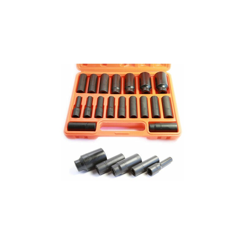 foto del prodotto set 18 bussole boccole esagonali per pistola avvitatore da 1 2 da 10 a 32mm