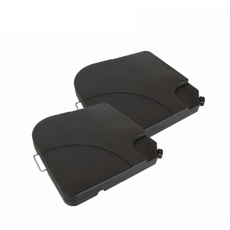 foto del prodotto set 2 basi per ombrellone chillvert 50x50x6 cm fabbricate in resina di alta qualit e resistenza colore nero