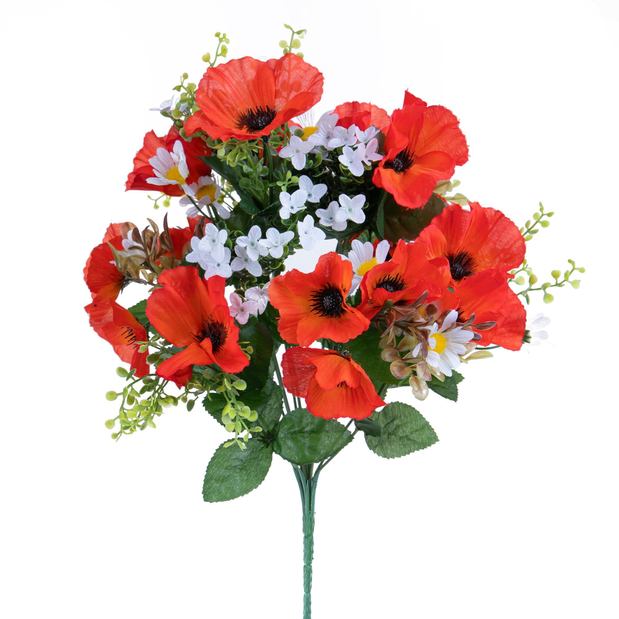 foto del prodotto set 2 bouquet artificiale papaveri artificiale daisy x 14 44 cm