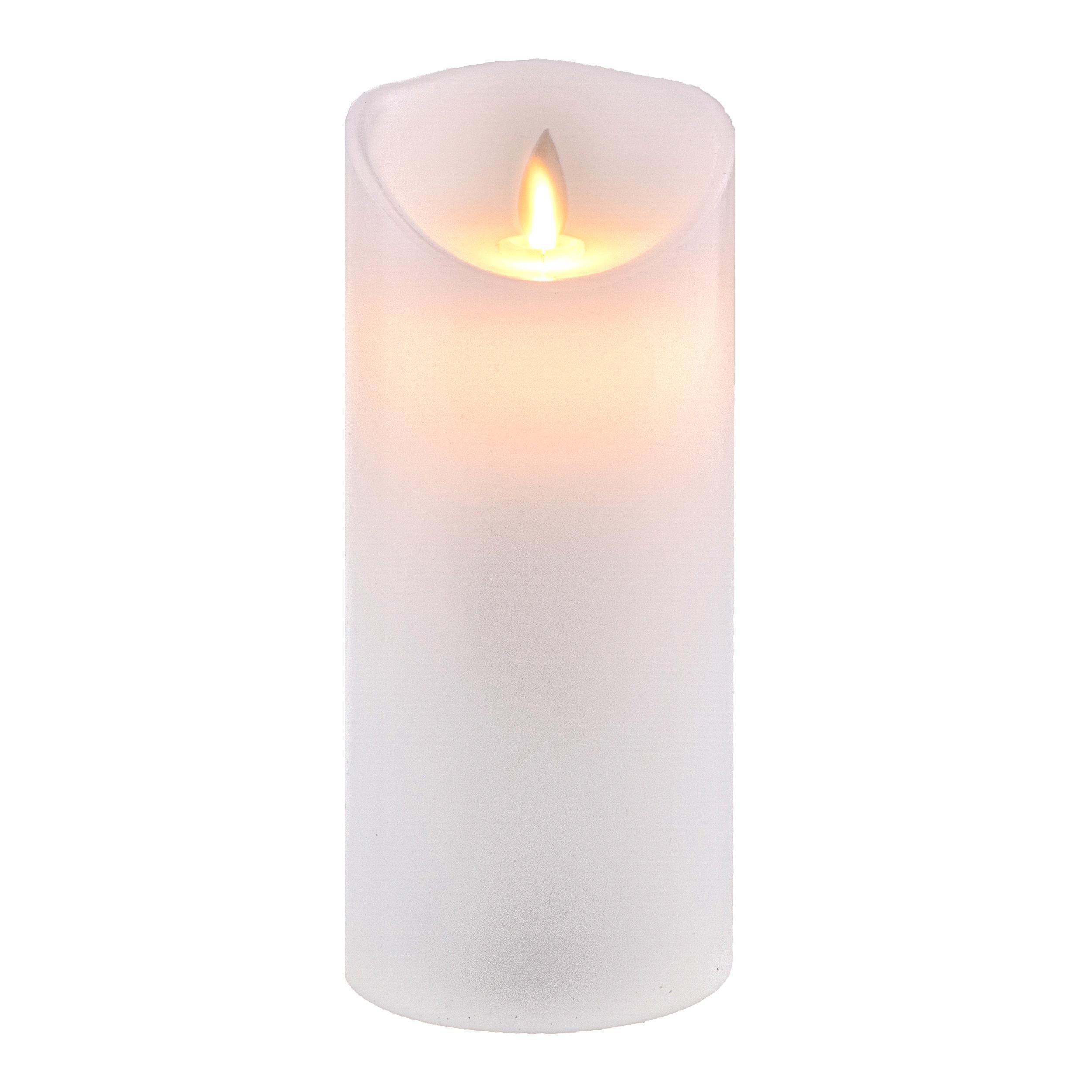foto del prodotto set 2 candele cera artificiale con telecomando a fiamma mobile altezza 18 cm bianco