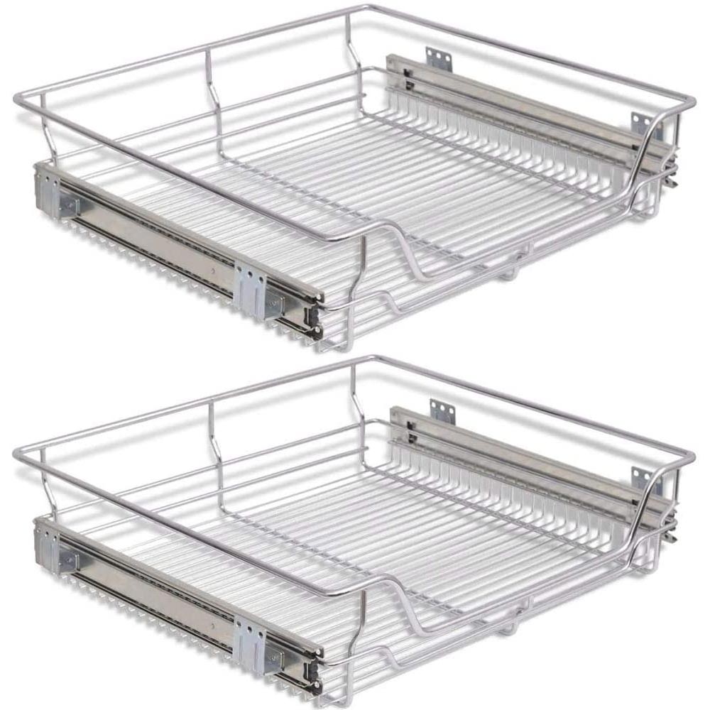foto del prodotto set 2 cassetti cassetto telescopico cucina 60cm cestello estraibile salvaspazio