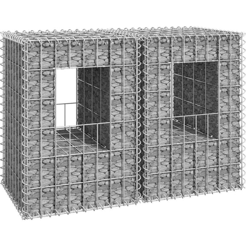 foto del prodotto set 2 cesti a gabbione in ferro durevoli e resistenti disponibili varie misure dimensioni 40 x 40 x 60 cm