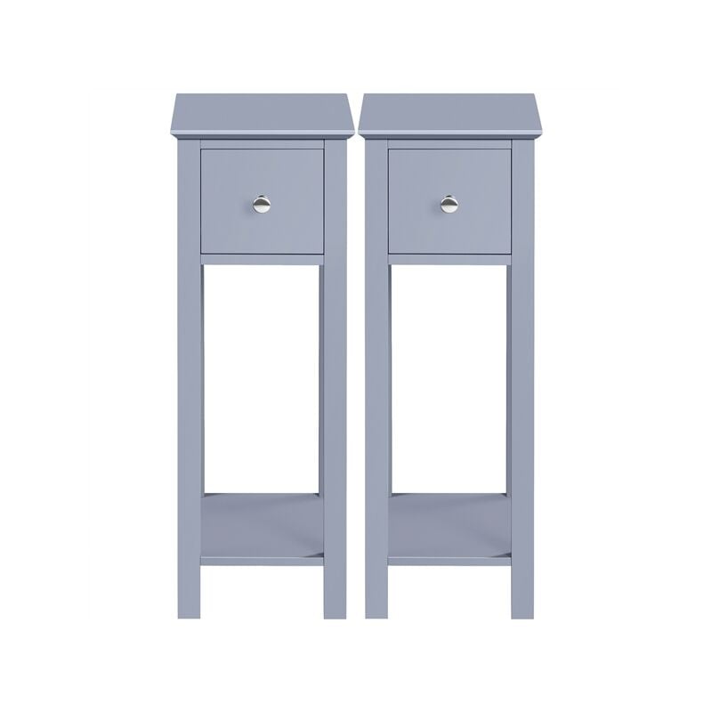foto del prodotto set 2 comodini camera da letto comodino con cassetti moderno cassettiera tavolino da notte organizzatore portaoggetti 48 x 40 x 73,5 cm grigio
