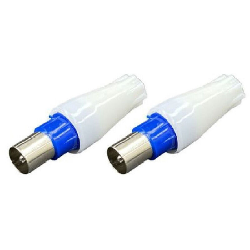 foto del prodotto set 2 connettore cavo spina antenna maschio a spina coassiale tv satellite c 047 maxtech