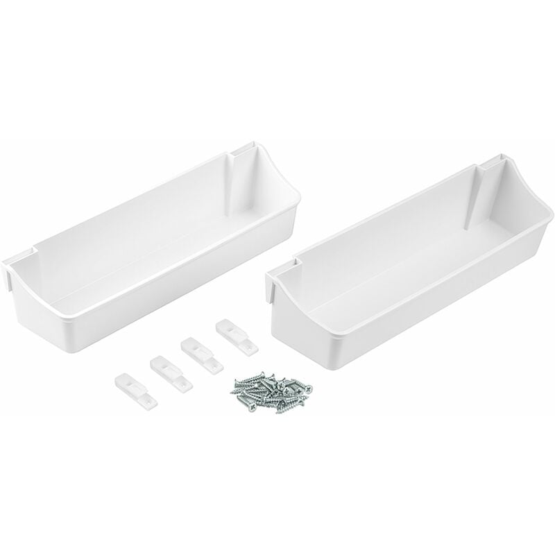 foto del prodotto set 2 contenitori con fissaggio anta mobile 35 cm in plastica emuca bianchi