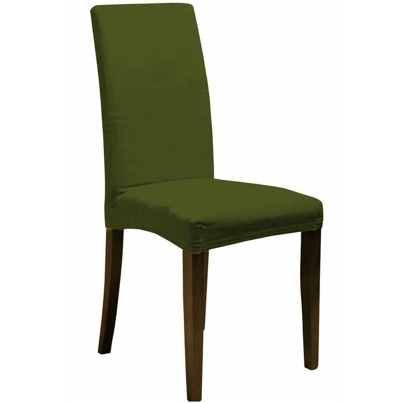foto del prodotto set 2 coprisedie con schienale elasticizzati in poliestere verde scuro