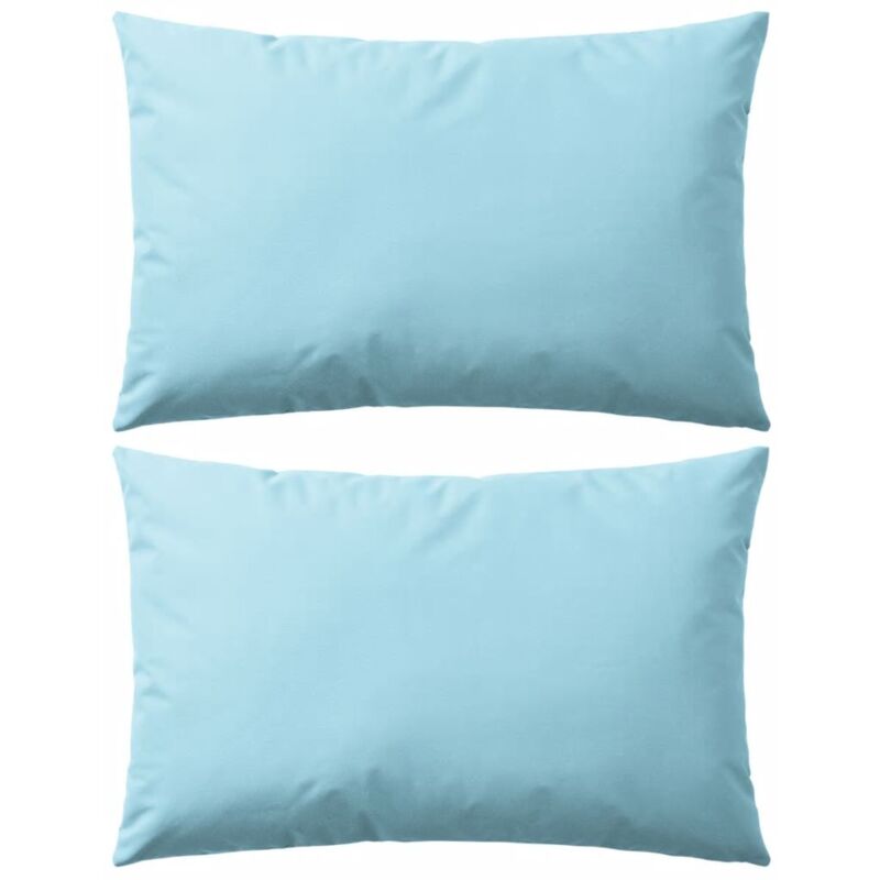 foto del prodotto set 2 cuscini cuscino per arredo giardino esterno 60 x 40 cm azzurro dec020100