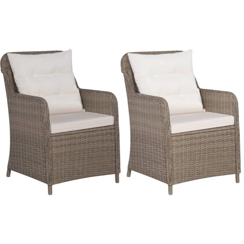 foto del prodotto set 2 eleganti poltrone da patio e terrazze in polyrattan cuscini vari colori colore marrone