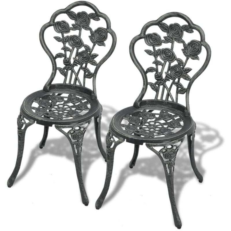 foto del prodotto set 2 eleganti sedie da esterni in alluminio pressofuso disponibili vari colori colore verde