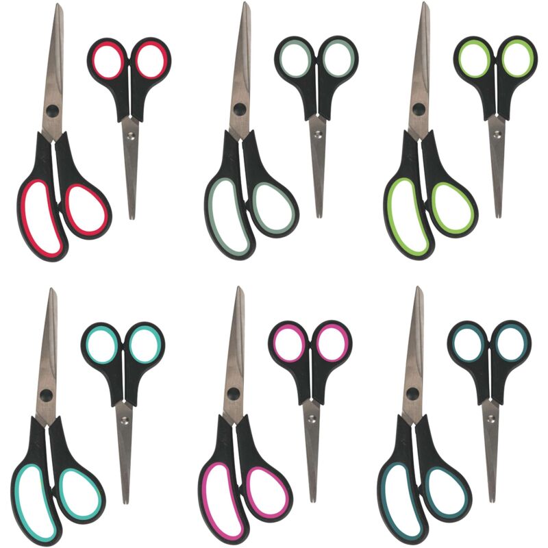 foto del prodotto set 2 forbici 6 colori assortiti