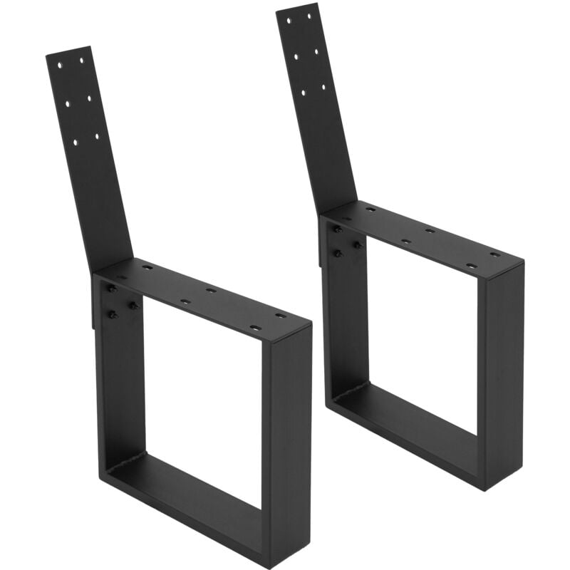 foto del prodotto set 2 gambe base panchina 40 x 78,5 cm struttura panca da giardino parco in acciaio verniciato a polvere nero con schienale piedi di ricambio telaio