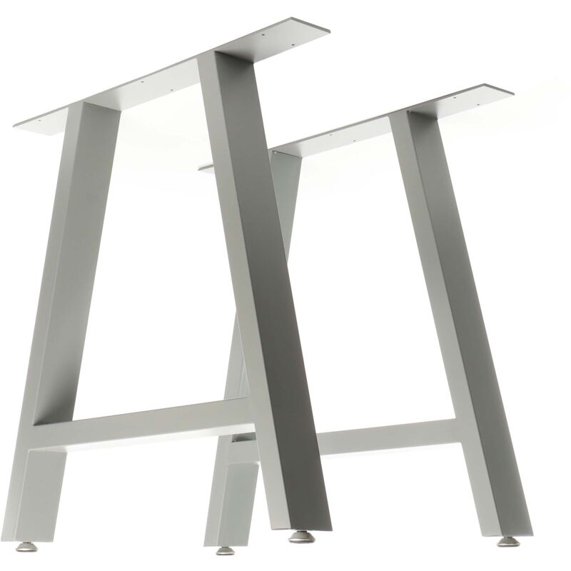 foto del prodotto set 2 gambe per tavolo a forma di a 70x72 cm stile industriale grigio