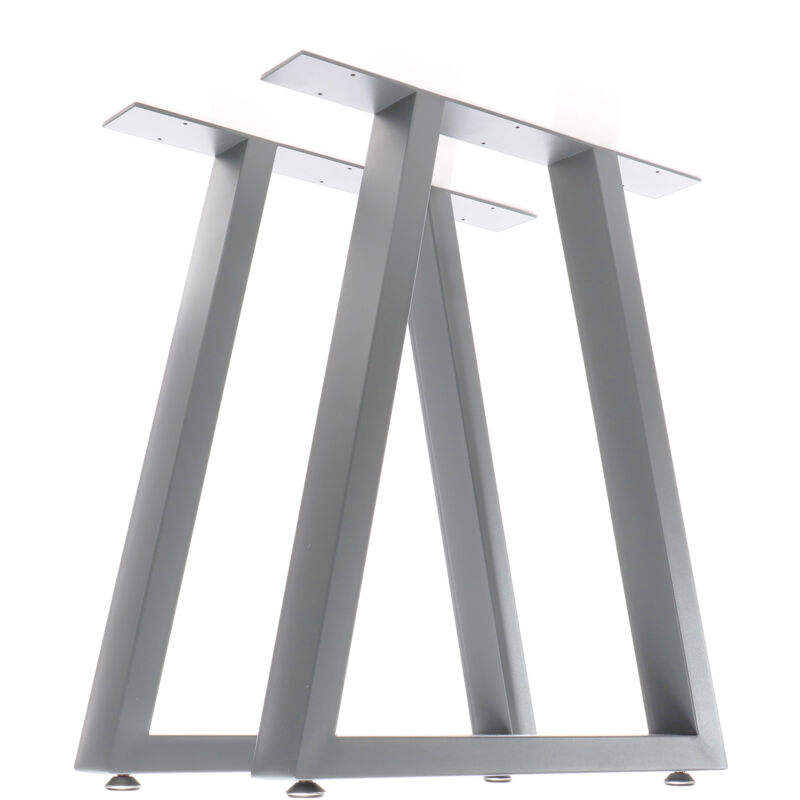 foto del prodotto set 2 gambe per tavolo a trapezio 60x72 cm base tavolo stile industriale grigio