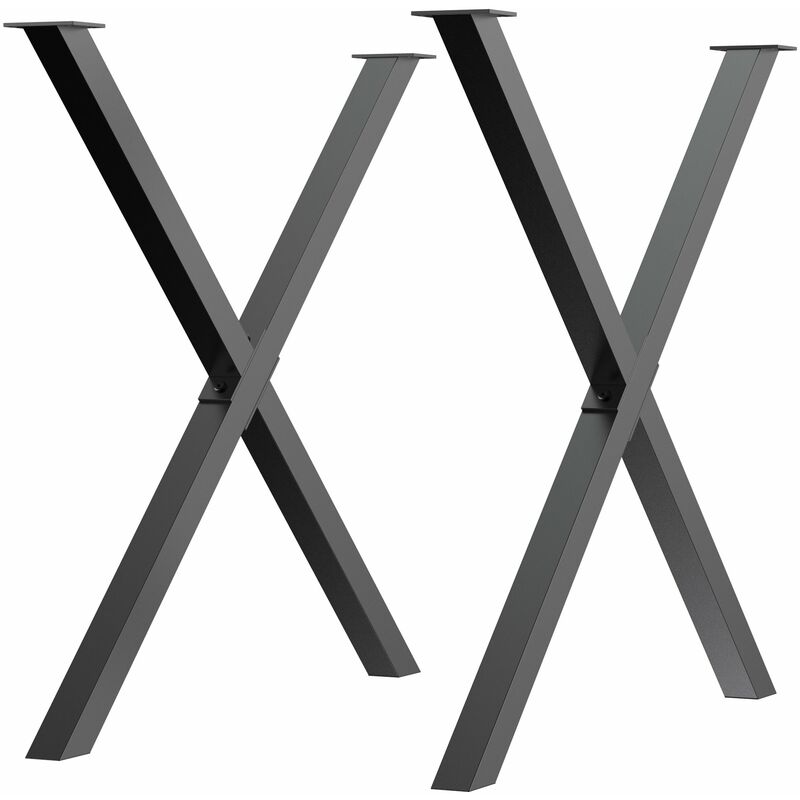 foto del prodotto set 2 gambe tavolo a x 80x4x72 cm in acciaio nero