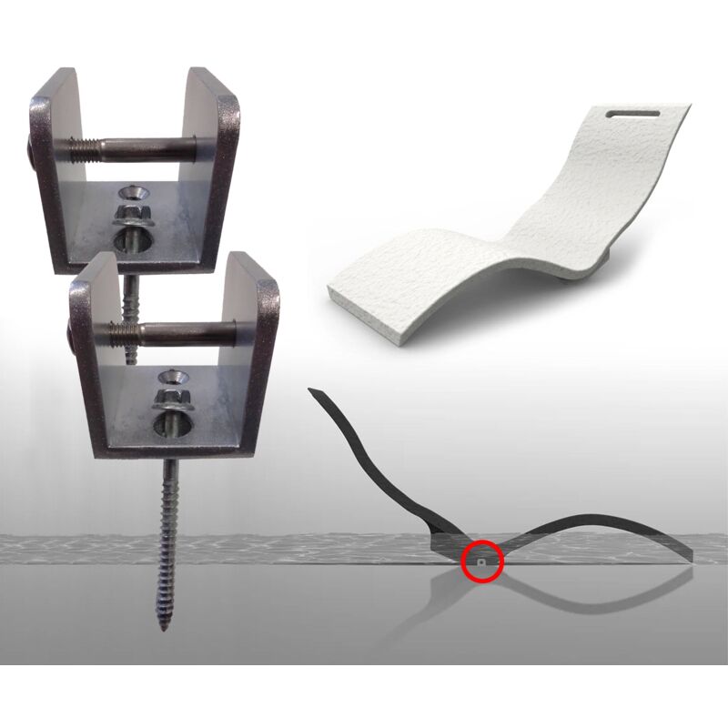 foto del prodotto set 2 ganci staffa per lettino chaise lounge arkema serendipity