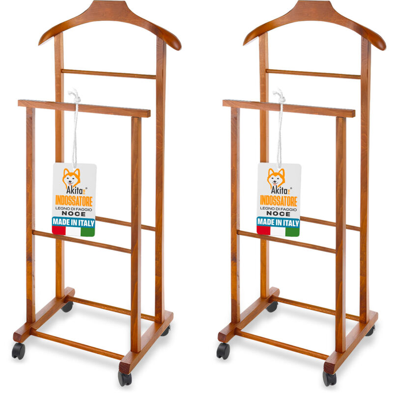 foto del prodotto set 2 indossatori akitaink legno noce servo muto made in italy