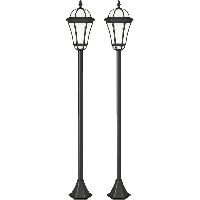 foto del prodotto set 2 lampioni da giardino solari con accensione automatica e 2 led outsunny