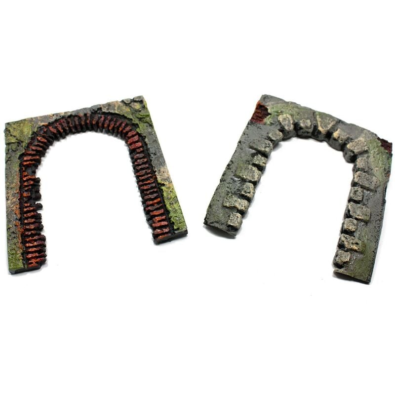 foto del prodotto set 2 modelli parete con arco in resina 11 cm miniature per presepe c3045