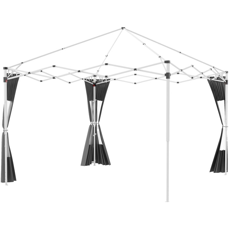 foto del prodotto set 2 pareti laterali per gazebo 3x3m e 3x6m 295x195cm in tessuto oxford grigio