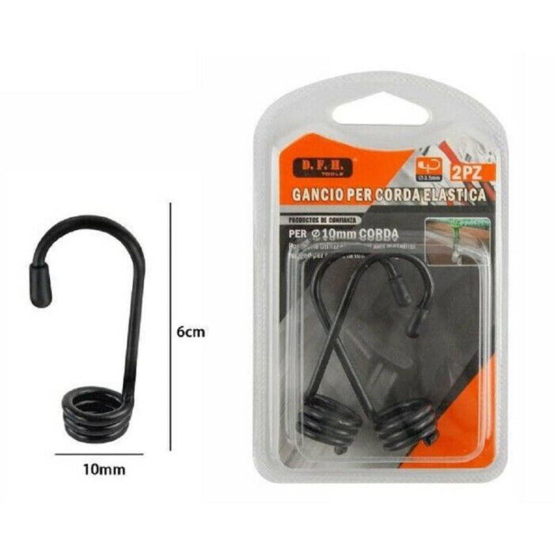 foto del prodotto set 2 pezzi gancio per corda elastica 10 x 6mm ganci corde imbracatura auto bici trade shop traesio