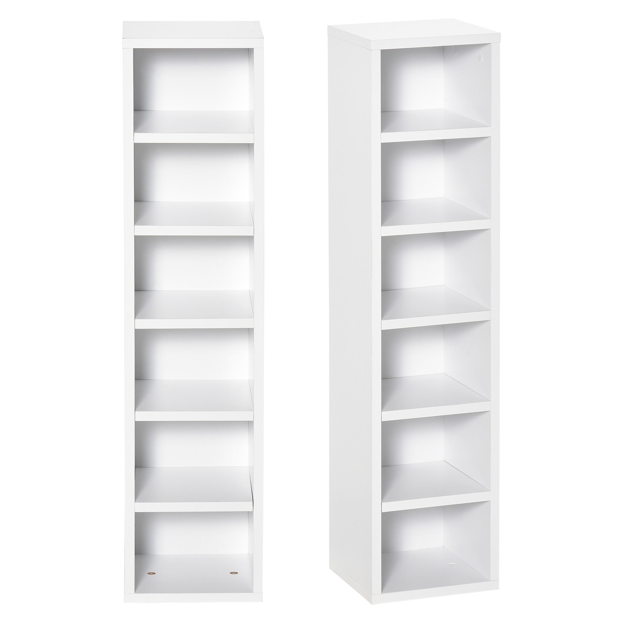 foto del prodotto set 2 pezzi mobile libreria porta cd 21x19.2x88,3 cm in legno bianco