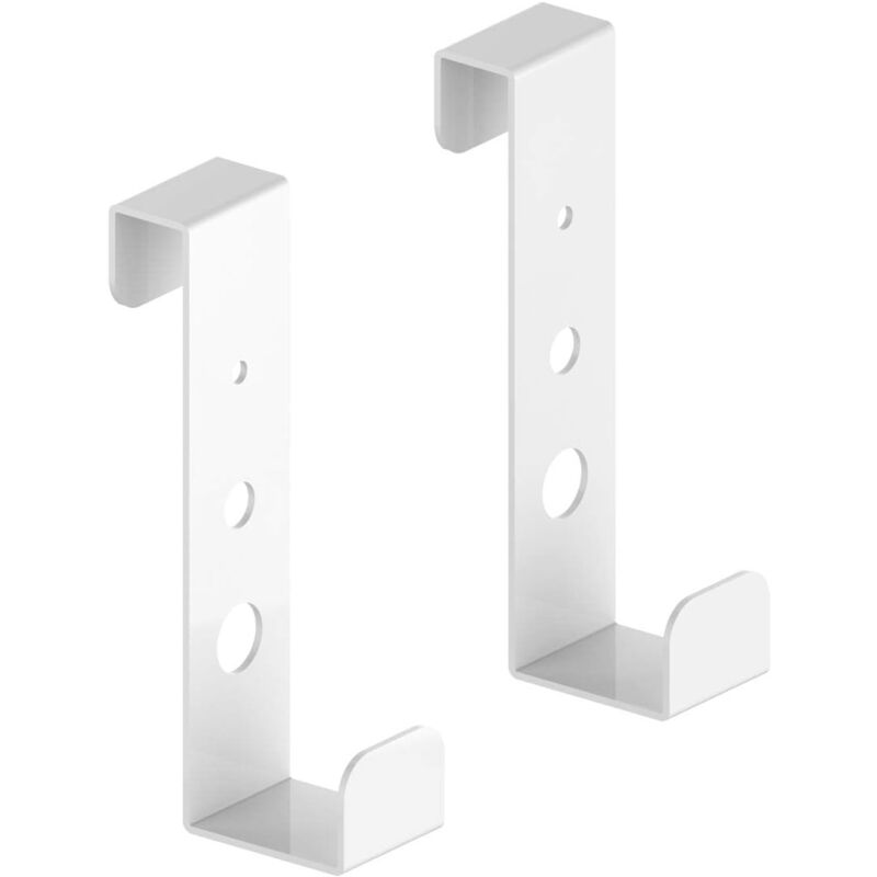 foto del prodotto set 2 pezzi portasciugamano per box doccia gancio appendi asciugamano in alluminio - bianco