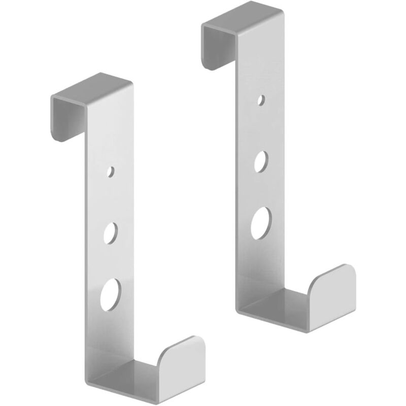 foto del prodotto set 2 pezzi portasciugamano per box doccia gancio appendi asciugamano in alluminio - grigio