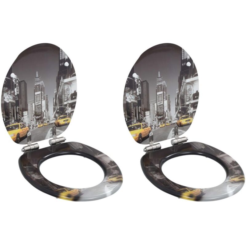 foto del prodotto set 2 pezzi sedile wc in mdf e coperchio ammortizzato new york
